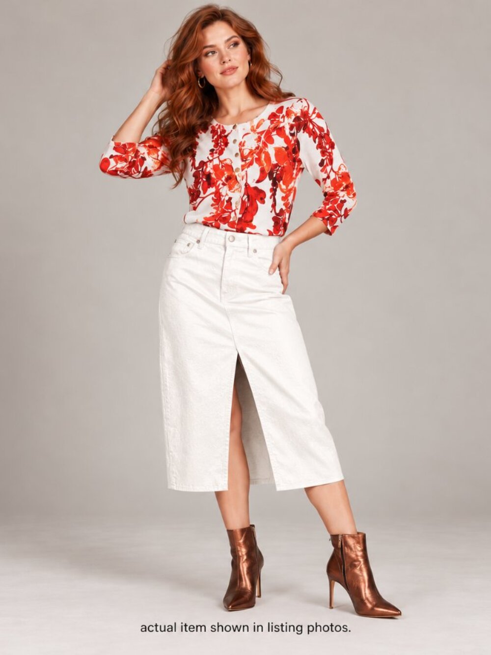 Floral Button Front Cardigan